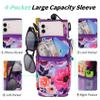 AceTreker 32 oz 40 oz Water Bottle Sleeve with 4 Pocket, Neoprene Water Bottle Carrier Bag with Strap & Paracord Handle, Metal Steel Water Flask Sling Pouch Holder for Walking Hiking-Purple Rose view 2