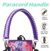 AceTreker 32 oz 40 oz Water Bottle Sleeve with 4 Pocket, Neoprene Water Bottle Carrier Bag with Strap & Paracord Handle, Metal Steel Water Flask Sling Pouch Holder for Walking Hiking-Purple Rose view 4