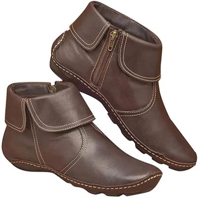 Ladmiple Cowgirl Boots Wide Calf For Women Women Western Cowgirl Cowboy Round Toe Ankle Booties Fashion Casual Classic Retro Short Combat Boots High Top Walking Shoes