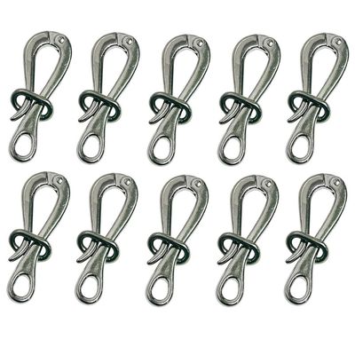 10 Pc Marine Boat Stainless Steel 4" Pelican Hook with Loop Rigging Lifting Hook