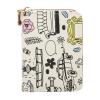 LJCZKA Credit Card Holder for Women Girls Small Card Case Short Flower Cute Accordion Organizer Coin Purse with Zipper (White) view 1