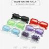 willochra Square Diamond Sunglasses Women Retro Small Frame Sun Glasses Party Festival Rhinestone Sunglasses (purple) view 4
