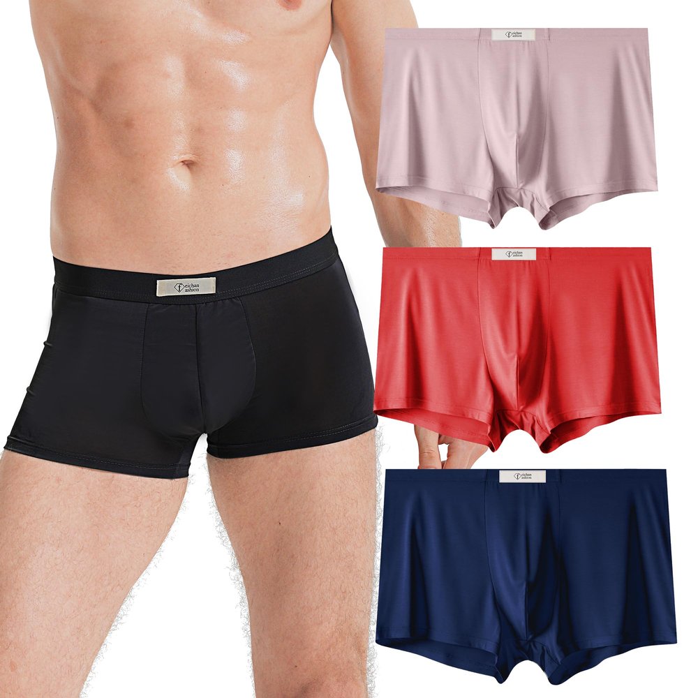 feichan ashion plus size men's boxer briefs modal quick dry moisture wicking soprt fitness oversized underwear men 3pc(XL,805)