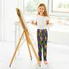 Aflyko Mardi Gras Girls' Leggings Fleur De Lis Glitter Zigzag Kids Running Yoga Pants Dance Tights Skinny Stretch Ankle Length Fat Tuesday Wear 6T view 4