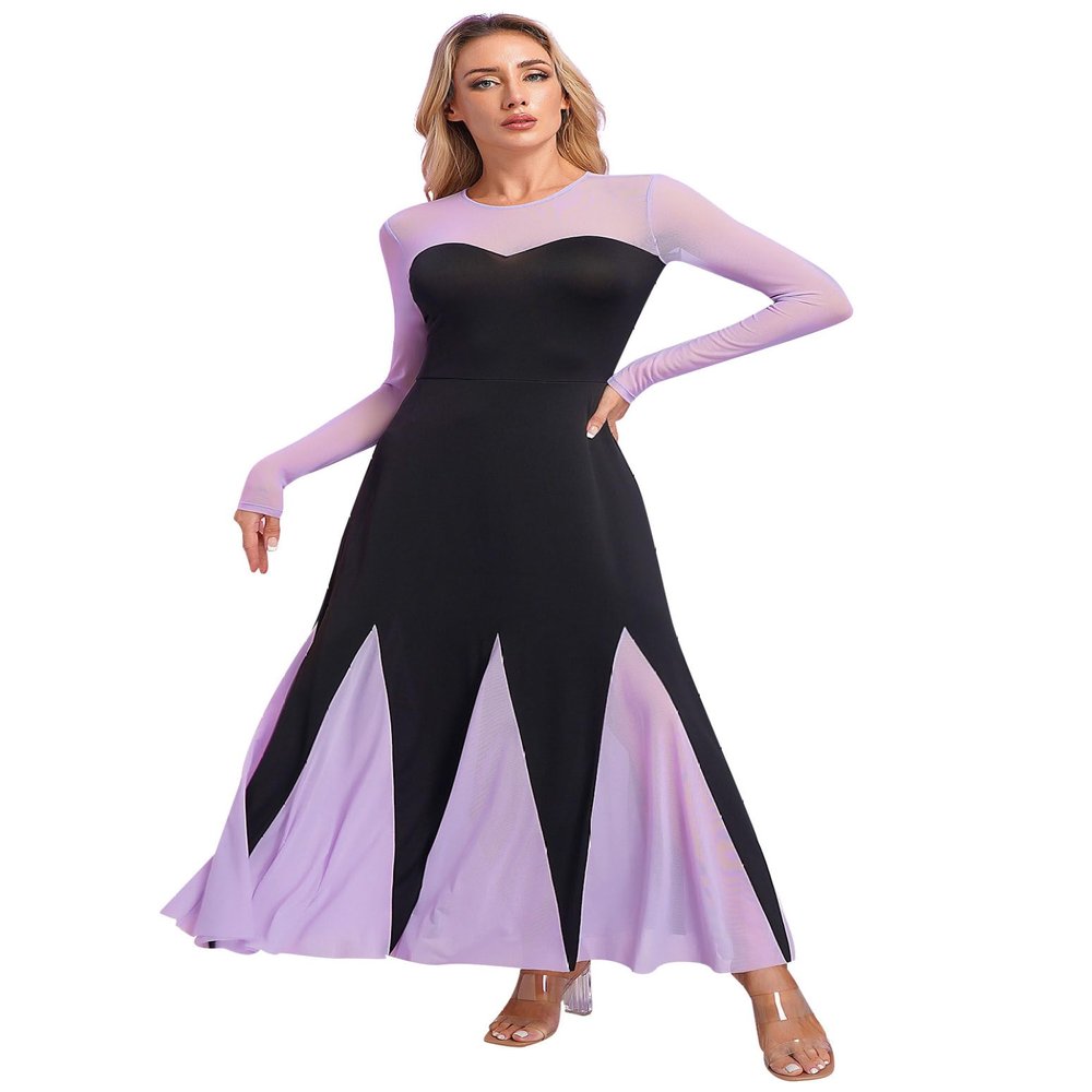 Lorilida Womens Steampunk Gothic Victorian Mermaid Costume Halloween Princess Long Sleeve Maxi Dress Black Large