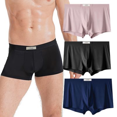 feichan ashion plus size men's boxer briefs modal quick dry moisture wicking soprt fitness oversized underwear men 3pc(L,802)