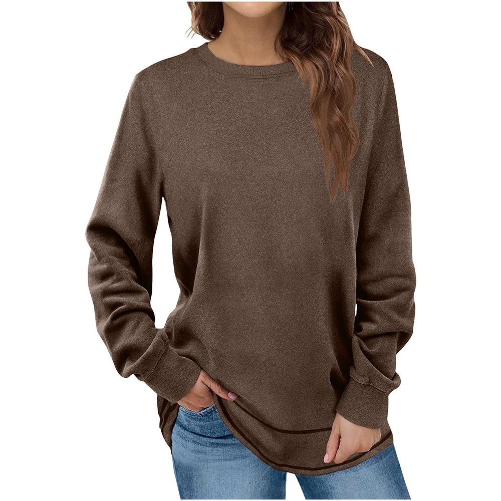 Uillui Casual 4-Way Stretch Shirts Womens Fall 2023 Fashion Long Sleeve Legging Tunic Tops Crewneck Sweatshirt Dressy Blouse