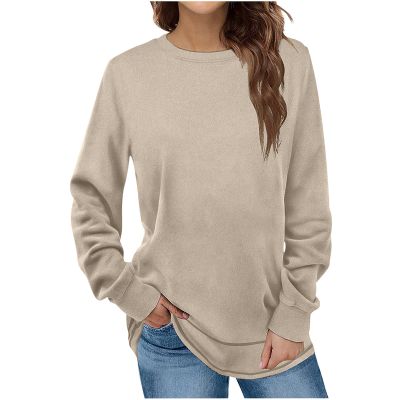 Uillui Casual 4-Way Stretch Shirts Womens Fall 2023 Fashion Long Sleeve Legging Tunic Tops Crewneck Sweatshirt Dressy Blouse