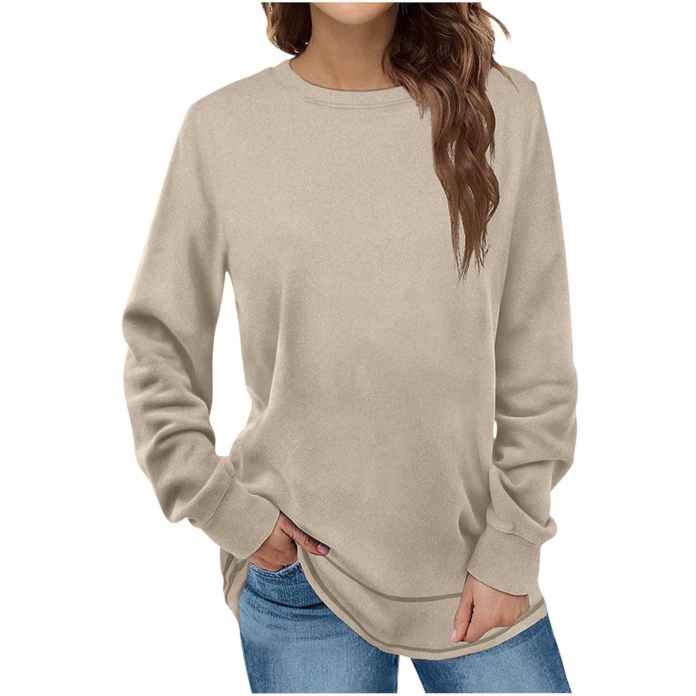 Uillui Casual 4-Way Stretch Shirts Womens Fall 2023 Fashion Long Sleeve Legging Tunic Tops Crewneck Sweatshirt Dressy Blouse