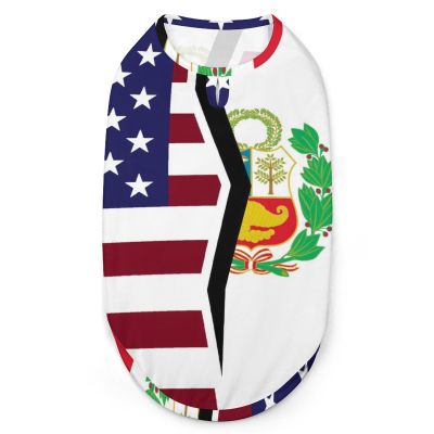 American and Peruvian Flag Pets Shirt Vest Cute Dog Tank Top Soft Sleeveless T-Shirt for Puppy Kitty Cats S