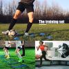 Football Training Equipment | Speed Agility Training Set, Including 1 Agility Ladder, 4 Steel Piles,12 Disc Cones ,1 Resistance Umbrella .| for Athletes/Sports Including Football & Basketball(Blue) view 2