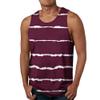 Men's Contrast Sports Sleeveless Tank Top Summer Vacation Vest with Hem Casual Beach Loose Printed Undershirt (Red,5X-Large) view 1