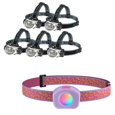EverBrite 5-Pack LED Headlamp and Rechargeable Kids Headlamp
