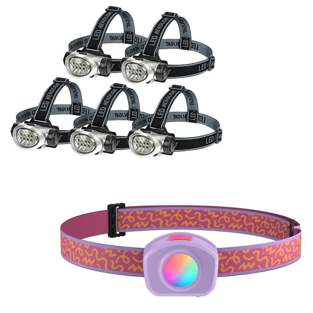 EverBrite 5-Pack LED Headlamp and Rechargeable Kids Headlamp
