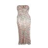 Jelly Brynn Women's Printed Longuette Plisse Maxi Cocktail Dress Sleeveless Bustier Dress Going Out Dress (as1, Alpha, m, Regular, Regular, # 2) view 1