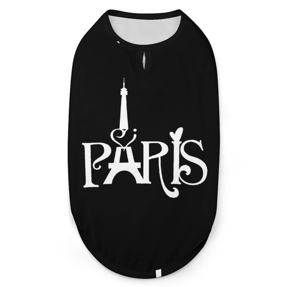 Paris Eiffel Tower Pets Shirt Vest Cute Dog Tank Top Soft Sleeveless T-Shirt for Puppy Kitty Cats S