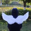 Creative Angel Feather Wings with Elastic Straps Bright Color Lightweight Costume Cosplay Wings Photography Props Halloween Supplies White view 2