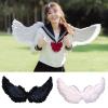 Creative Angel Feather Wings with Elastic Straps Bright Color Lightweight Costume Cosplay Wings Photography Props Halloween Supplies White view 3