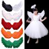 Creative Angel Feather Wings with Elastic Straps Bright Color Lightweight Costume Cosplay Wings Photography Props Halloween Supplies White view 4