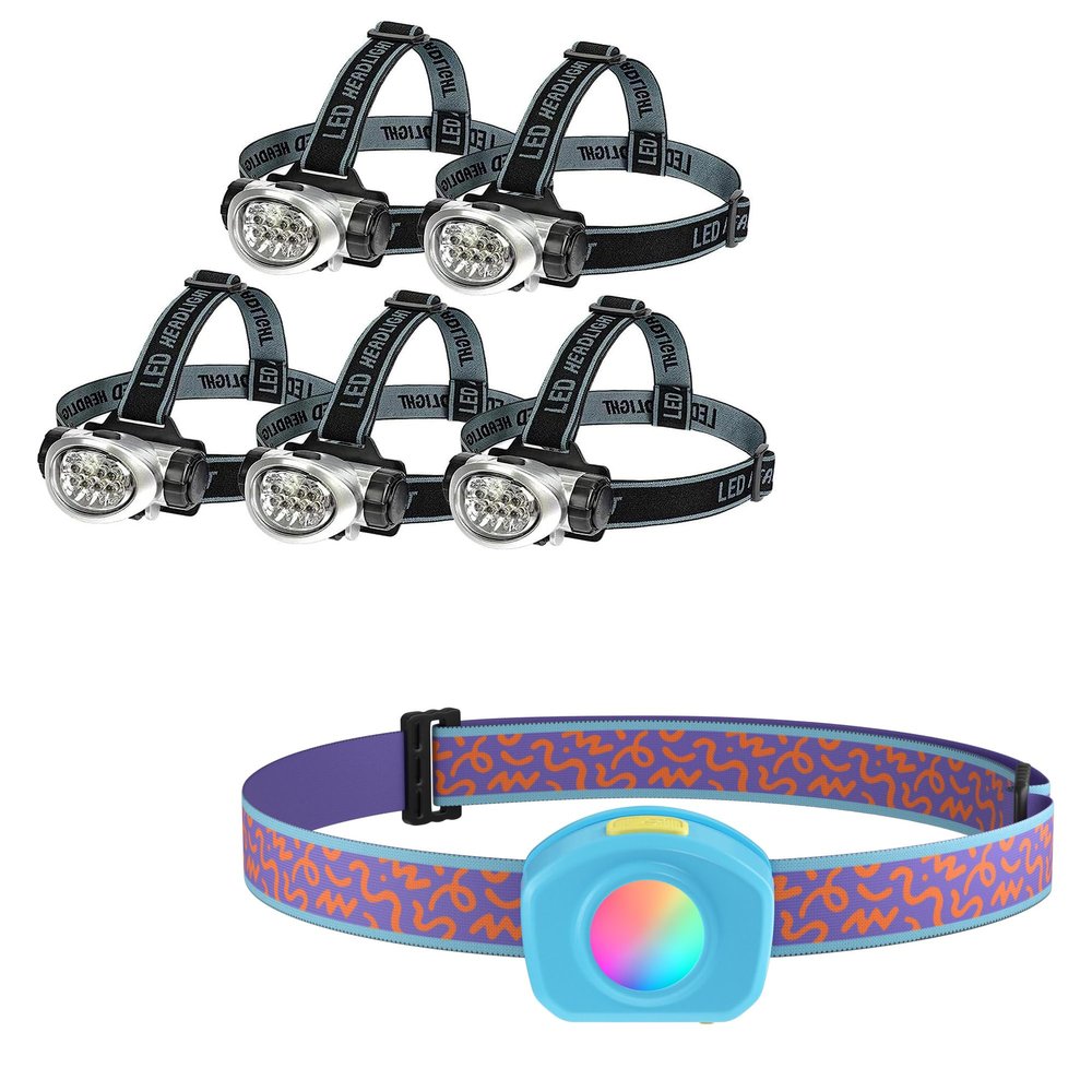 EverBrite 5-Pack LED Headlamp and Rechargeable Kids Headlamp