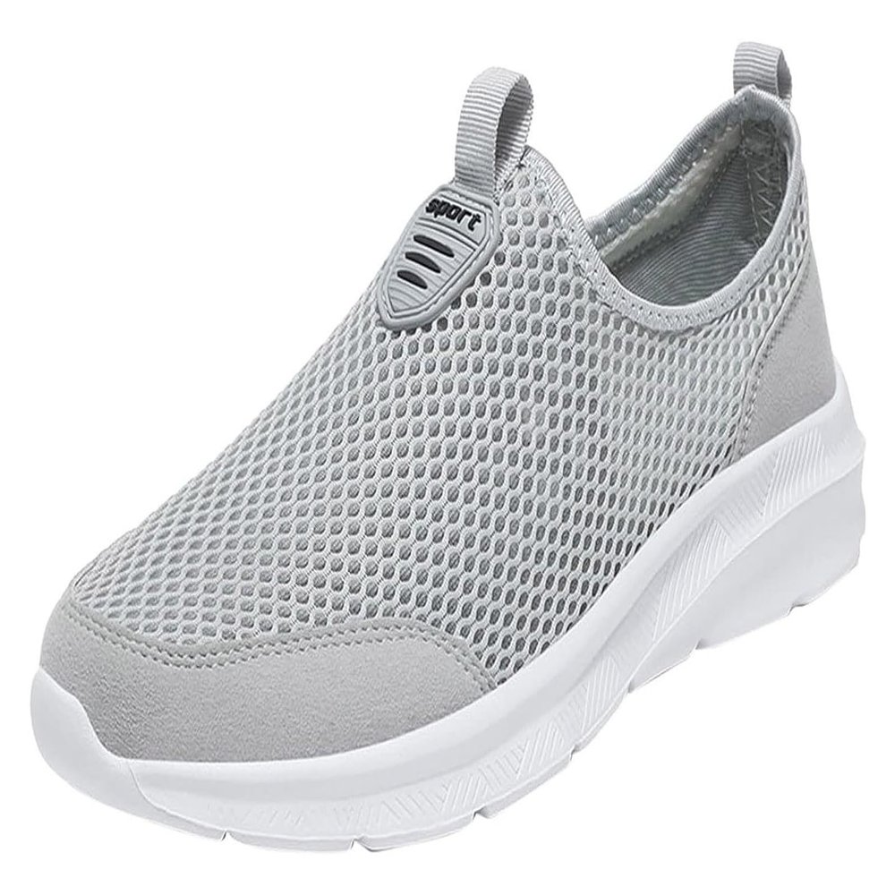 Men's Fashion Breathable and Comfortable Lace-up Sneakers Men's Non-Slip Wear-Resistant Casual Shoes Men's Loafers (Color : Gray, Size : 14)