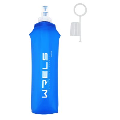 WRELS Soft Running Water Flask Soft Flasks Collapsible Soft Water Bottles Small BPA-Free for Sports Hiking Hydration Pack 5oz/8oz/17oz(BLUE,17oz)