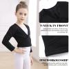 Ballet Wrap Top Girls Ballerina Sweater Fleece Dance Shrug Cardigan Long Sleeve Black X-Large view 3