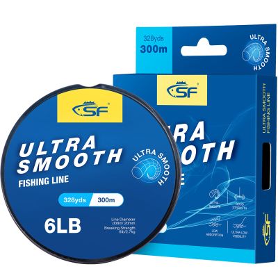 SF 6LB/2.7KG Ultra Smooth Monofilament Fishing Line with Spool Mono String Clear Nylon Invisible Fishing Wire 330YDS 0.2MM
