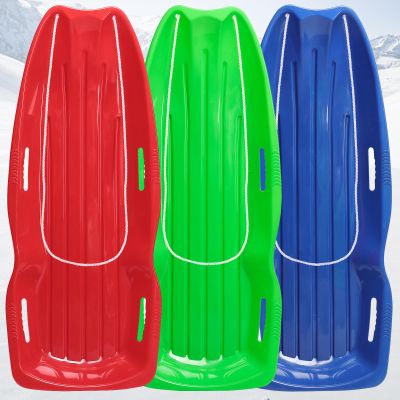 3Pack Plastic Snow Sled for Kids & Adults - 46.5"  19" Downhill Toboggan Snow Sled with Pull Rope & Handles- Flexible Toboggan Sleds Winter Snow Sledding for Outdoor, L