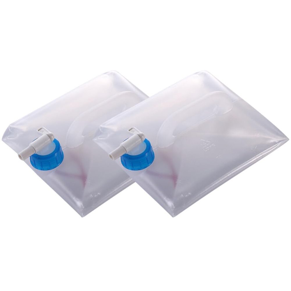 Kichvoe 2pcs Water Container Portable Outdoor Water Storage Bucket for Camping Hiking Bbq and Travel -wear Pe Material Strong Handle Transparent