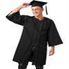 Eandarui Graduation Gown Robes Unisex Adult Matte Masters Degree Graduation Cap Judge Church Fancy Dress Black 3X-Large view 3
