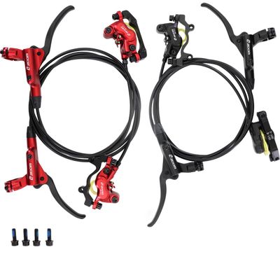 DJC 4 Pistons Hydraulic Brake Caliper MTB Left Front Right Rear Oil Brake HB876,Pair Black