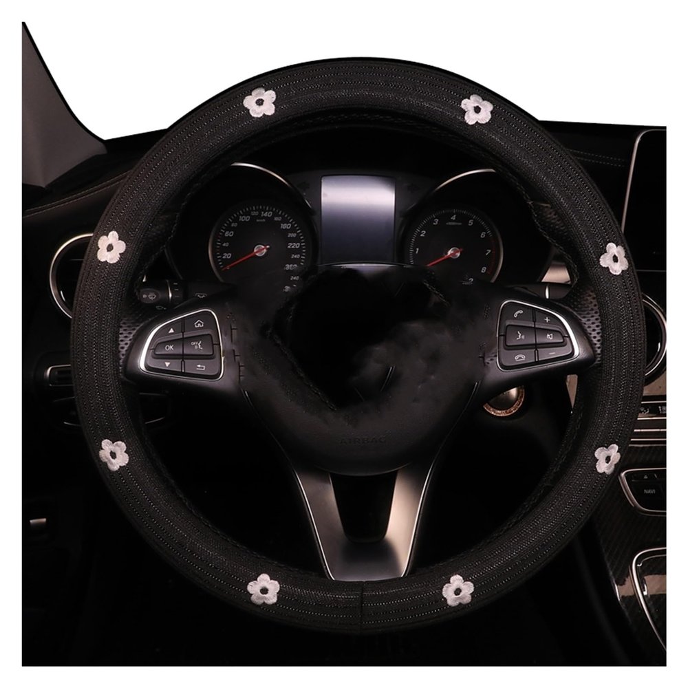 FUERU Car Steering Wheel Cover Set Universal Car Steering Wheel Cover Four Seasons Ice Silk Sweat Absorption Breathable Car Interior (Color : 4#)
