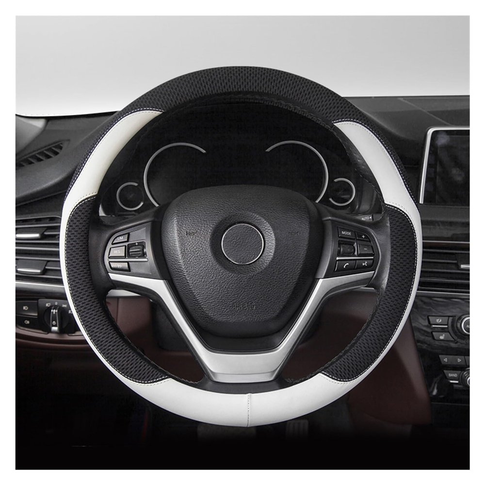 FUERU Car Steering Wheel Cover Set Universal Car Steering Wheel Cover Breathable Ice Silk Grip Comfortable Fashion Car Interior (Color : 5#)