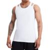 Maiyifu-GJ Men's Sleeveless Irregular Muscle Fitness Shirts Sexy Cutout Compression Tank Tops Workout Bodybuilding Undershirt (White,XX-Large) view 1
