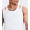 Maiyifu-GJ Men's Sleeveless Irregular Muscle Fitness Shirts Sexy Cutout Compression Tank Tops Workout Bodybuilding Undershirt (White,XX-Large) view 2