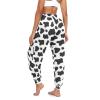 Black and White Cow Doodle Print Hippie Harem Pants for Women Boho Trousers Women's Cozy Yoga Pants, M view 2