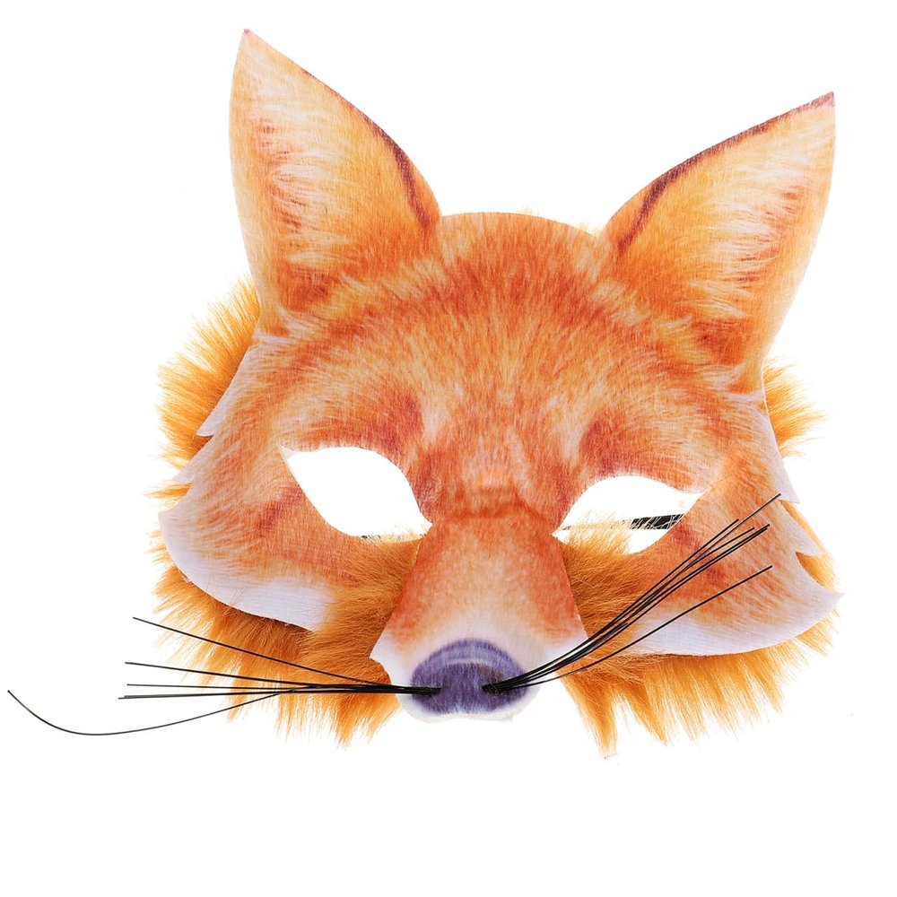 Healvian Fox Mask Realistic Furry Half Face Animal Mask for Halloween Parties Cosplay Carnivals and Masquerade Events Adult and Kids Costume Accessory 7X7X3 Inches
