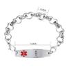 LinnaLove medical alert bracelets for men women Stainless steel Interchangeable medical bracelets, free engraving (HEART-7.5 inches-coumadin) view 2