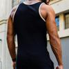 Maiyifu-GJ Men's Casual O Neck Sleeveless Tank Tops Summer Athletic Beach Workout Vest Shirt Solid Color Workout Muscle Tees (Black,Medium) view 3