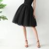 Adult Long Tutu Skirts for Women Womens Large Costume Tulle Skirt Tutu Underskirt Short Ball Gown (Black, One Size) view 4