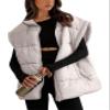 Daacee Women's Oversized Puffer Vest Lightweight Warm Cap Sleeve Puffy Bubble Outerwear Vests with Pockets(0650-Apricot-XL) view 1