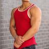Maiyifu-GJ Men's Casual O Neck Sleeveless Tank Tops Summer Athletic Beach Workout Vest Shirt Solid Color Workout Muscle Tees (Red,XX-Large) view 2