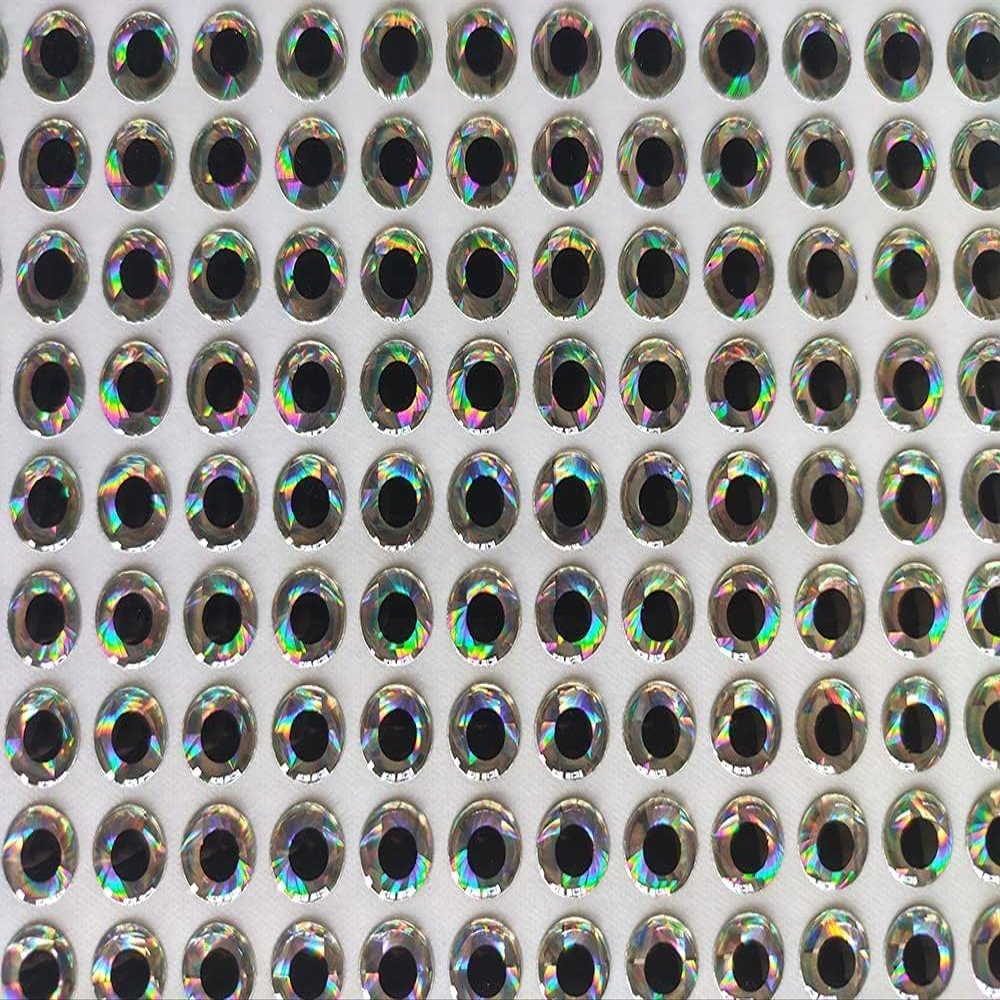 6mm 310Pcs Silver 3D Soft Holographic Fishing Lure Jig Fly Tying Material Craft Doll DIY Eyes