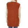 Hyipels Women's Sweater Vest,Sleevelsee Cardigan Button Cable Loose Long V Neck Pockets Knit Outwear Top S~XL view 3