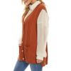 Hyipels Women's Sweater Vest,Sleevelsee Cardigan Button Cable Loose Long V Neck Pockets Knit Outwear Top S~XL view 4