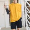 Maiyifu-GJ Men's Sleeveless Solid Color Tank Top Bodybuilding Workout Crewneck Shirt Muscle Athletic Training Fitness Vest (Yellow,X-Large) view 3