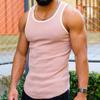 Maiyifu-GJ Men's Casual O Neck Sleeveless Tank Tops Summer Athletic Beach Workout Vest Shirt Solid Color Workout Muscle Tees (Pink,X-Large) view 2