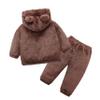 Baby Cosplay Fall Winter Outfits with Pant Coming Home Birthday Casual Clothes Set for 2-3T Brown view 2
