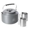 Bulin Camping Kettle, 2.2L Large Portable Stovetop Tea Kettle Fast Heating Boiling Hot Water for Open Fire Lightweight Coffee Pot with 2 Camping Cups & Lids for Outdoor Hiking Picnic Travel view 1